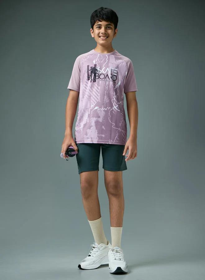 Technosport Boys Slim Fit Printed Sports T-Shirt